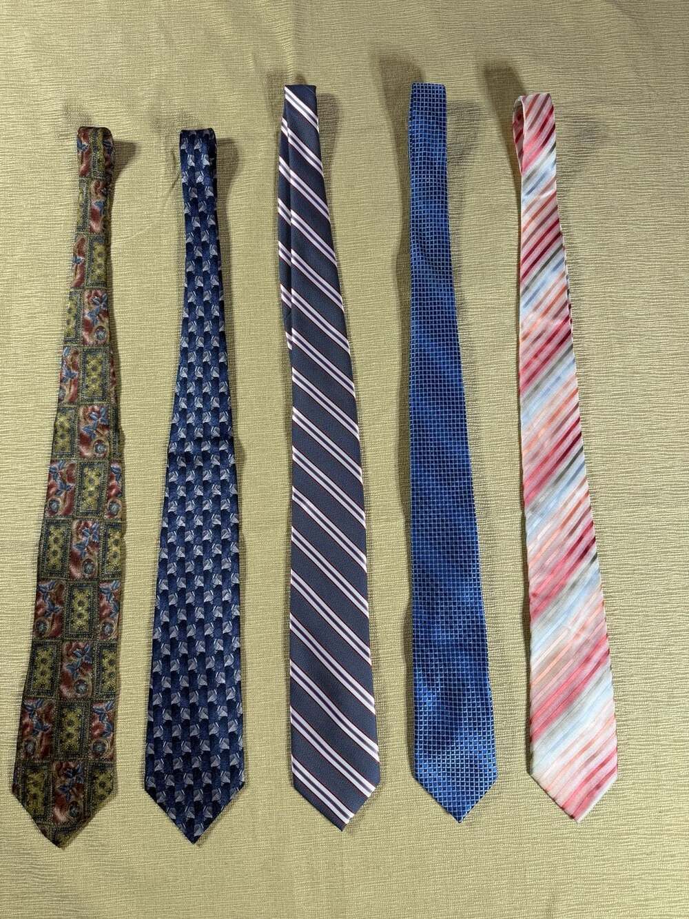 Lot of 5 Stafford Men's Silk Neck Ties Bundle